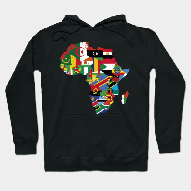 Vintage Africa Map with Flags Hoodie by RickandMorty